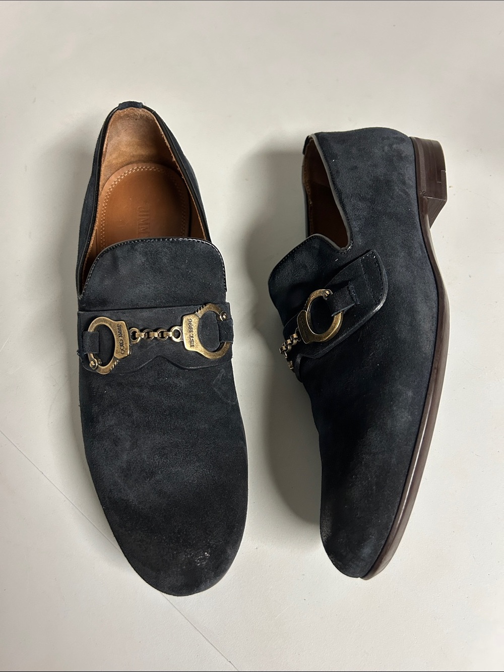 Jimmy Choo blue suede loafers size 41